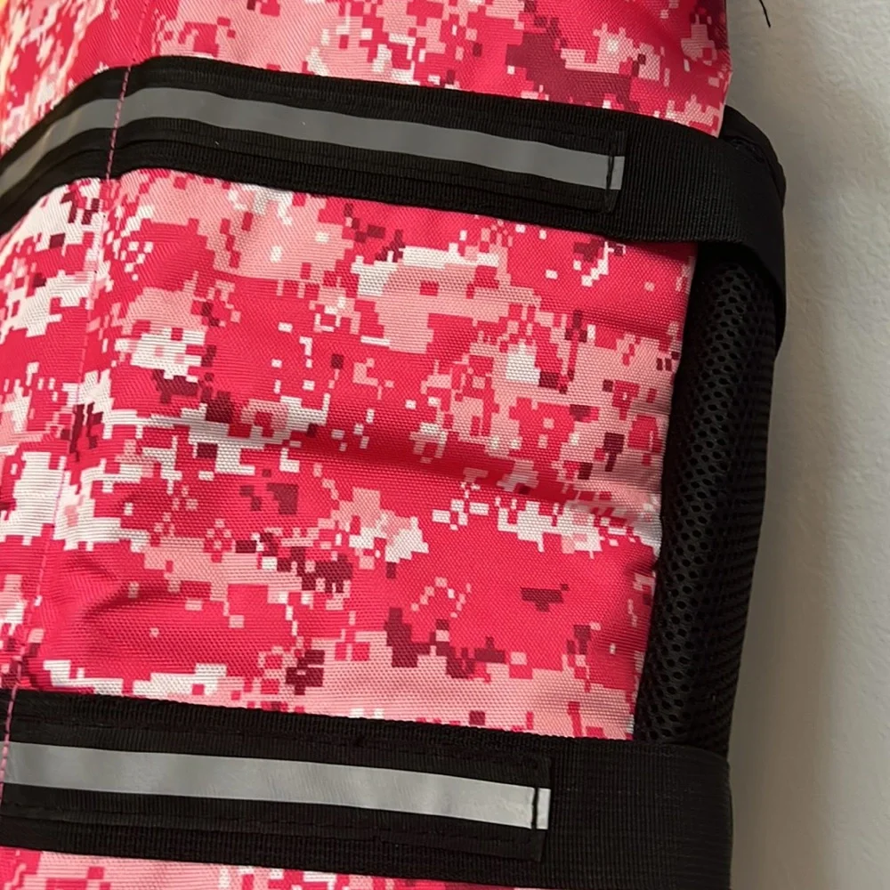 Dog Life Jackets with Extra Padding Pet Safety Camo Pink, XXL